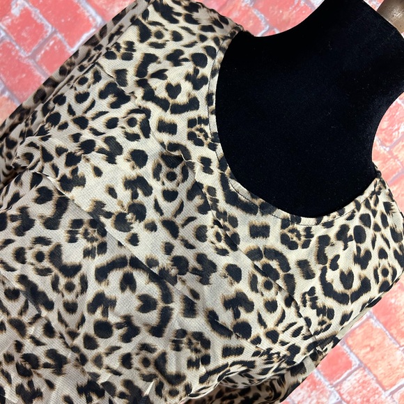 Alfani Tiered Front Animal Print Mesh Top - Picture 2 of 7